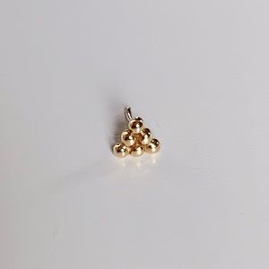 BVLA 14k Yellow Gold thread less beaded triangle